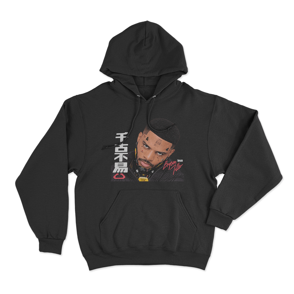Bryson Tiller Cyberpunk Portrait Unisex Hoodie Black Bryson Tiller Cyberpunk Portrait Unisex Hoodie Black