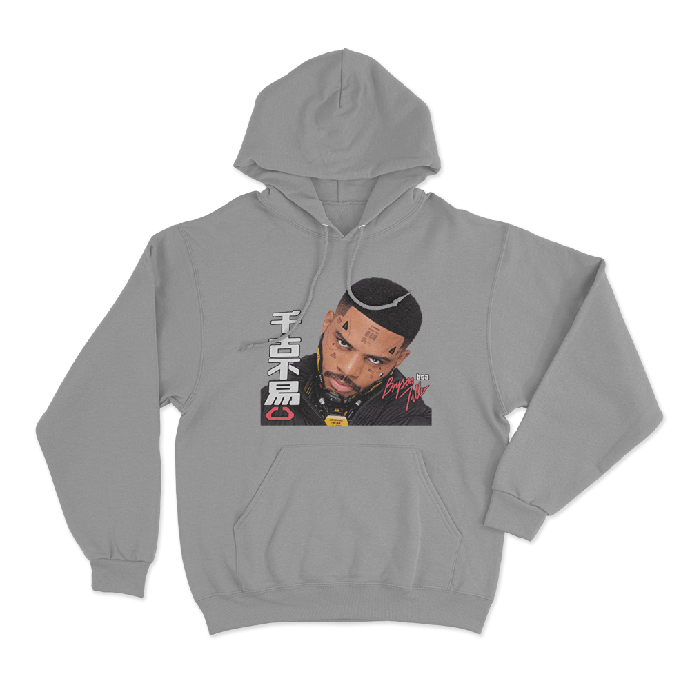Bryson Tiller Cyberpunk Portrait Unisex Hoodie Grey Bryson Tiller Cyberpunk Portrait Unisex Hoodie Grey