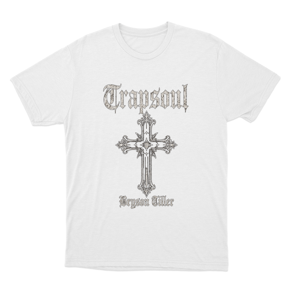 Bryson Tiller Trapsoul Gothic Cross Unisex T Shirt White Bryson Tiller Trapsoul Gothic Cross Unisex T Shirt White